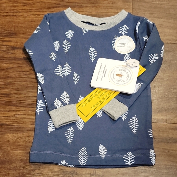 Burt's Bees Baby 2 Piece Leaf Pajama - Picture 2 of 6
